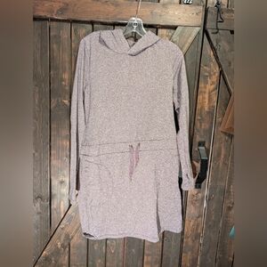 Purple Hooded Dress with Drawstring, Size M